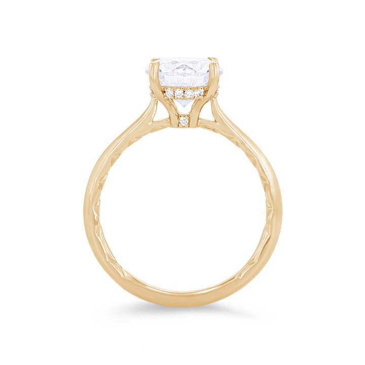 A. Jaffe Hidden Halo Tapered Engagement Setting In Yellow Gold 14K