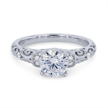 Artcarved Cathedral Filigree Engagement Setting In Platinum