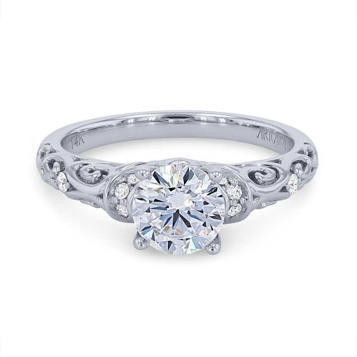 Artcarved Cathedral Filigree Engagement Setting In Platinum