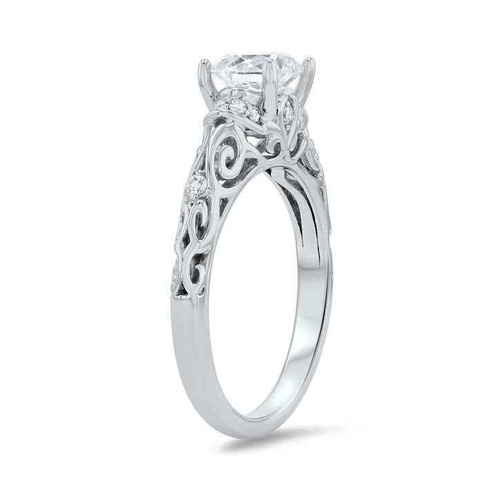 Platinum Artcarved Cathedral Filigree Engagement Setting