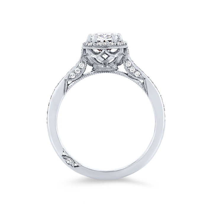 Tacori Dantela Oval Halo Engagement Setting In Platinum