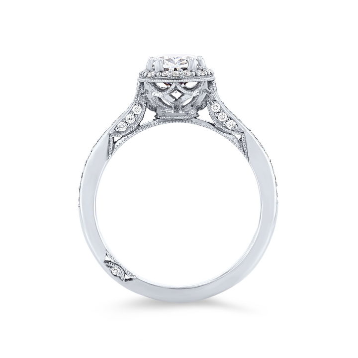 White Gold 18K Tacori Dantela Oval Halo Engagement Setting
