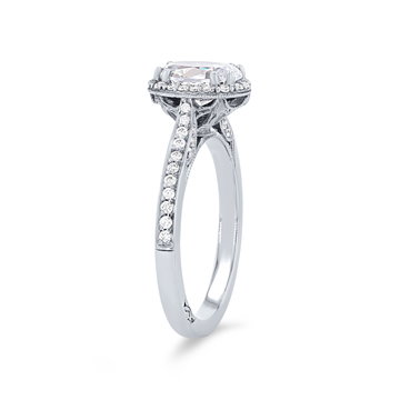 Tacori Dantela Oval Halo Engagement Setting In Platinum