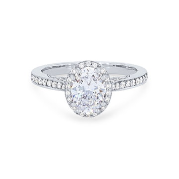 Tacori Dantela Oval Halo Engagement Setting In Platinum
