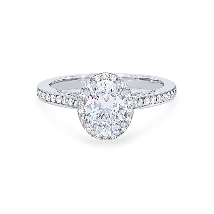 Tacori Dantela Oval Halo Engagement Setting In Platinum