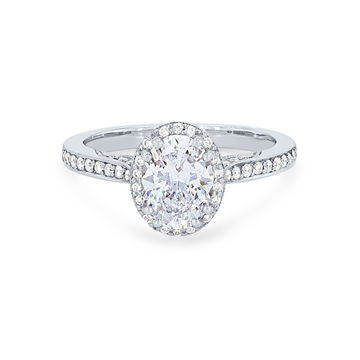 Tacori Dantela Oval Halo Engagement Setting In Platinum