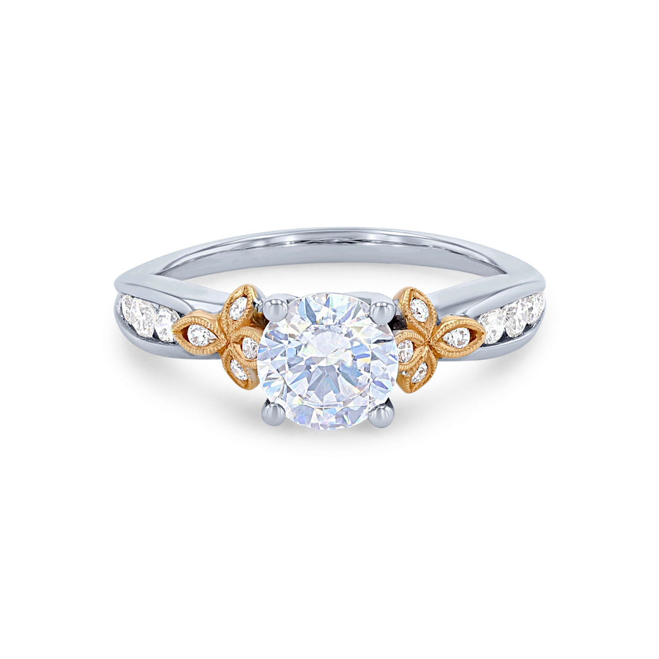 Simon G. Floral Accent Diamond Engagement Setting 0
