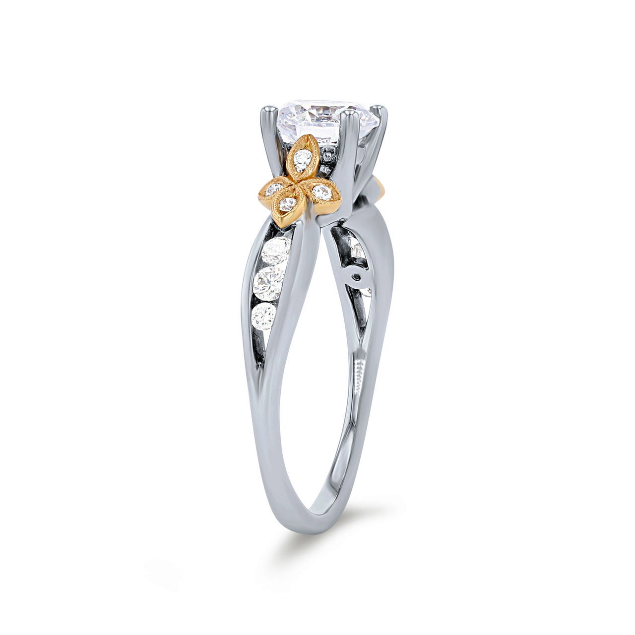 Simon G. Floral Accent Diamond Engagement Setting 1