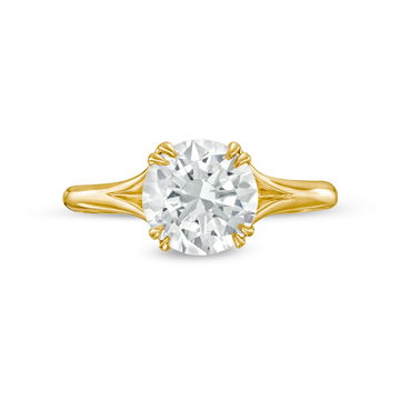Solitaire Split Engagement Setting by C. Gonshor In Yellow Gold 14K