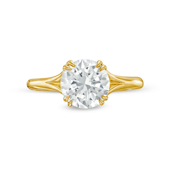 Solitaire Split Engagement Setting by C. Gonshor In Yellow Gold 14K