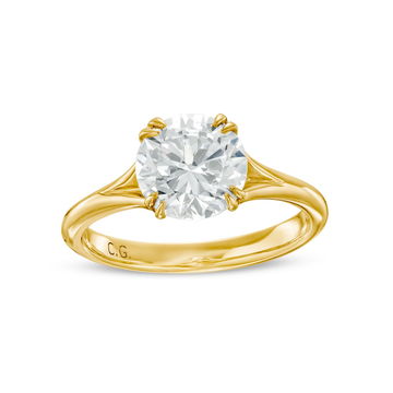 Solitaire Split Engagement Setting by C. Gonshor In Yellow Gold 14K