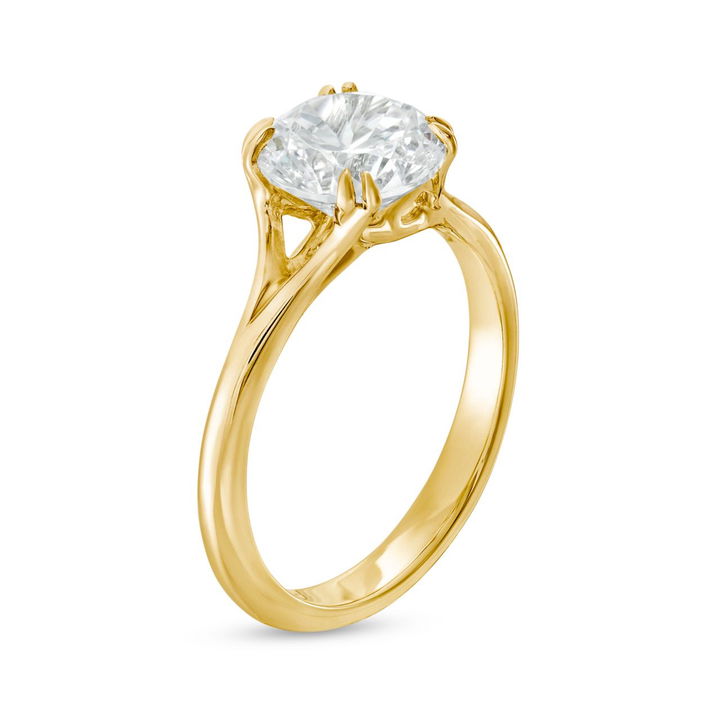 Solitaire Split Engagement Setting by C. Gonshor In Yellow Gold 14K