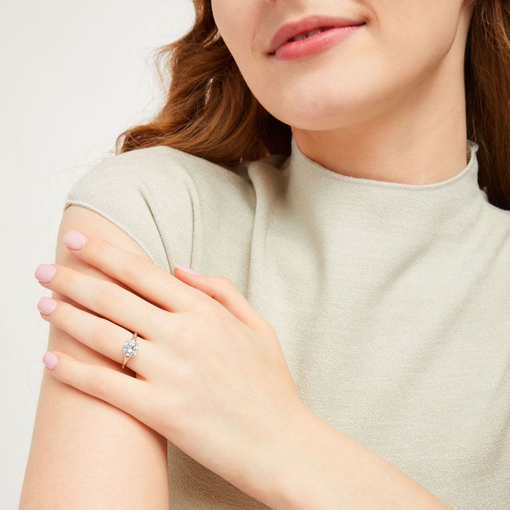 Solitaire Split Engagement Setting by C. Gonshor In Yellow Gold 14K