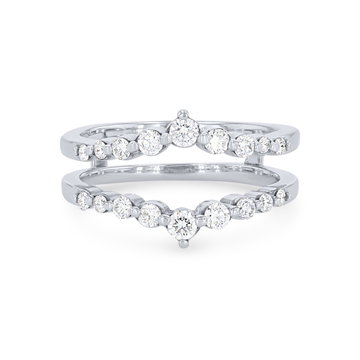 True Romance Single Prong Diamond Ring Guard In White Gold 14K