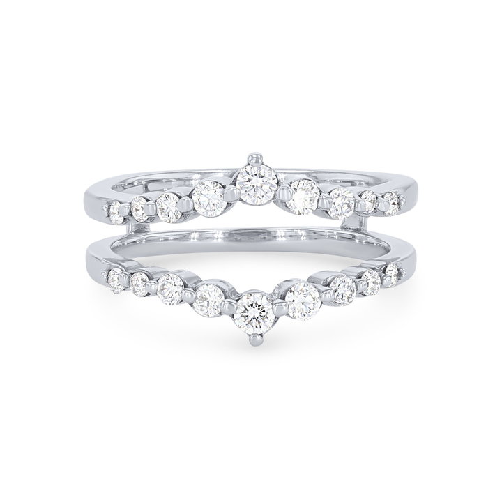 True Romance Single Prong Diamond Ring Guard In White Gold 14K
