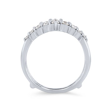 True Romance Single Prong Diamond Ring Guard In White Gold 14K