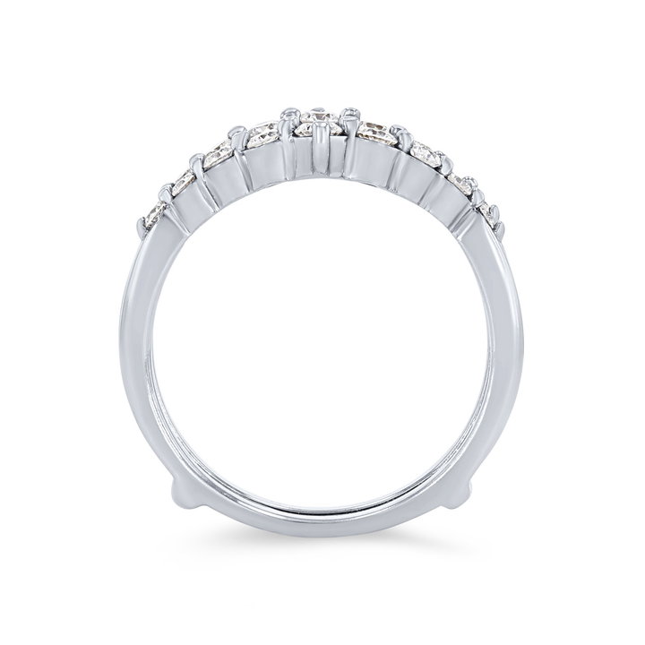 True Romance Single Prong Diamond Ring Guard In White Gold 14K