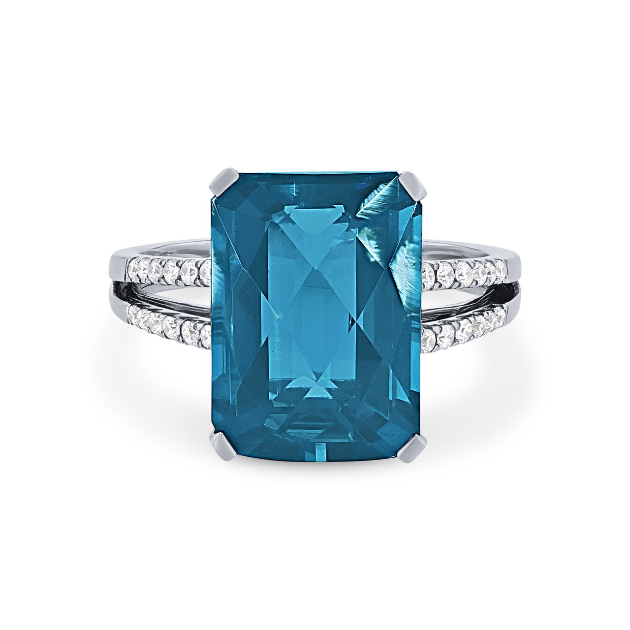 London Blue Topaz and Diamond Ring 0