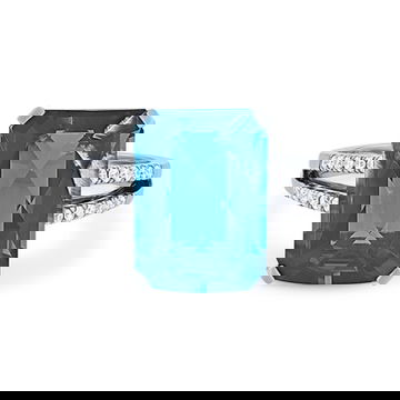 London Blue Topaz and Diamond Ring