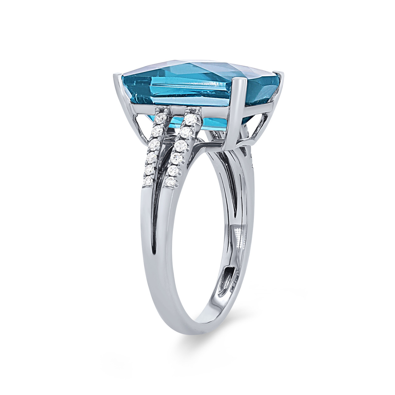 London Blue Topaz and Diamond Ring 1
