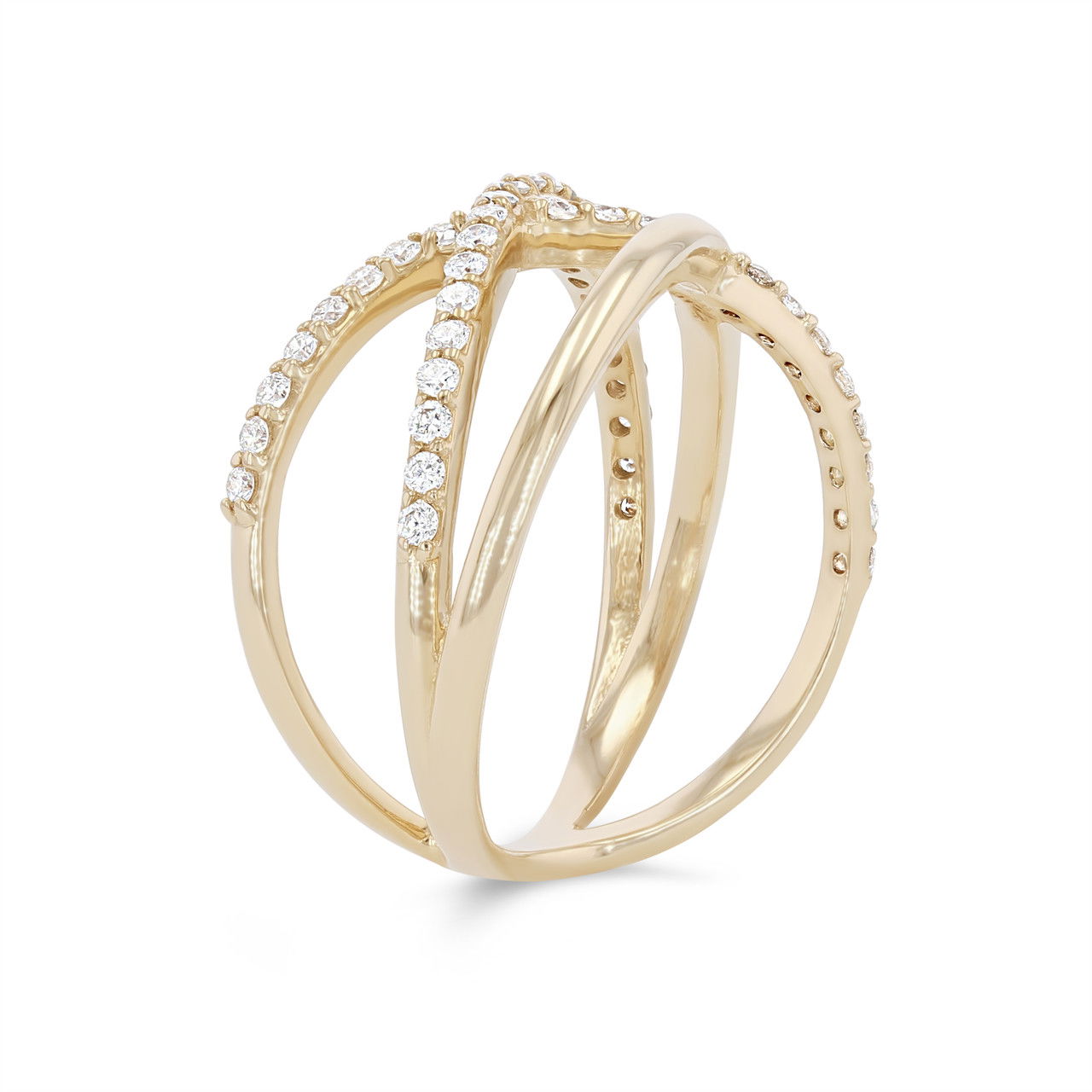 Diamond Double "X" Ring