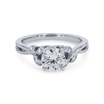 Artcarved Floral Vine Engagement Setting In White Gold 14K