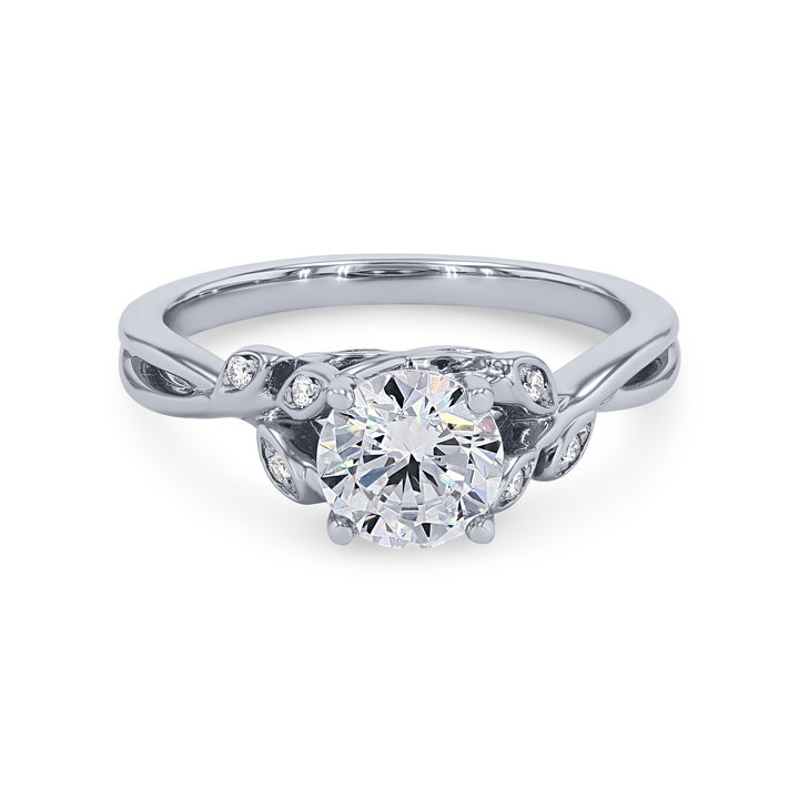 Artcarved Floral Vine Engagement Setting In White Gold 14K
