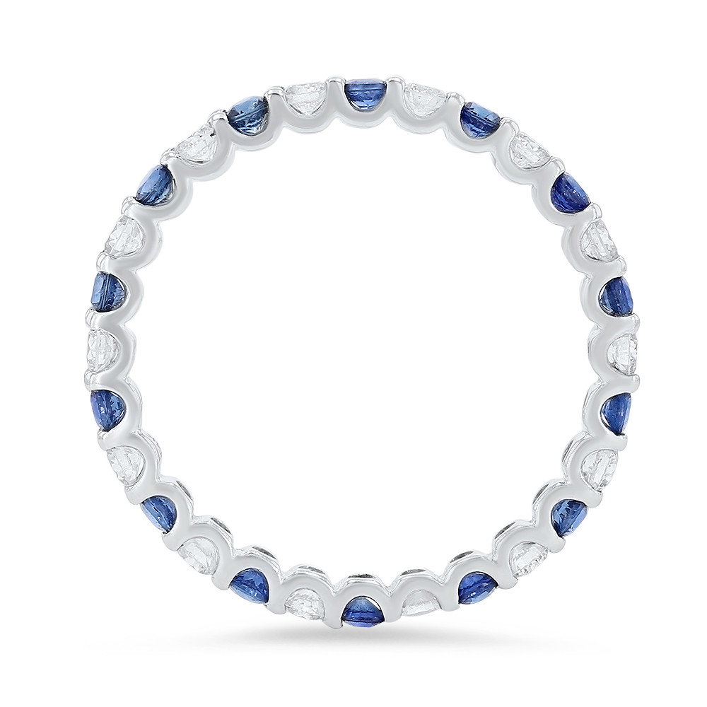 Alternating Sapphire and Diamond Eternity Wedding Band 2