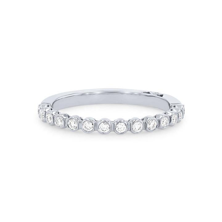 Tacori Sculpted Crescent Bezel Wedding Band In Solid 18K White Gold