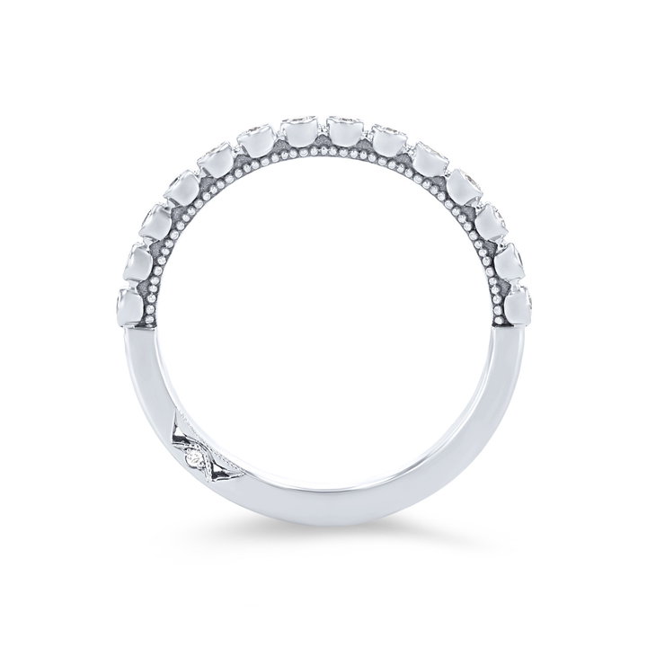 Tacori Sculpted Crescent Bezel Wedding Band In Solid 18K White Gold