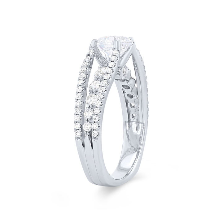White Gold 18K Simon G. Open Three Row Engagement Setting