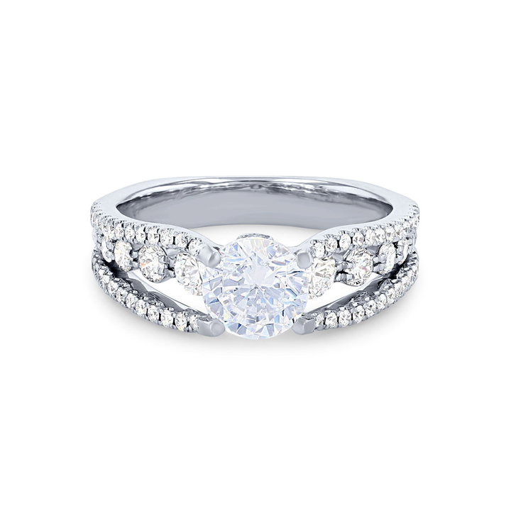 Simon G. Open Three Row Engagement Setting In White Gold 18K