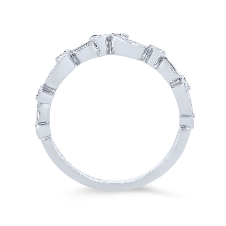 Platinum Simon G. Filigree Milgrain Diamond Wedding Band
