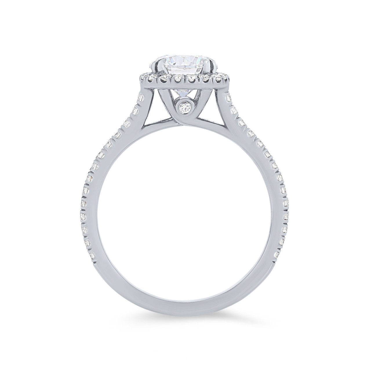 Cushion Halo Cathedral Engagement Setting by C. Gonshor