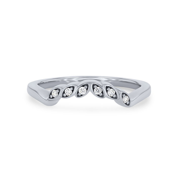 Artcarved Floral Curved Wedding Band In Platinum