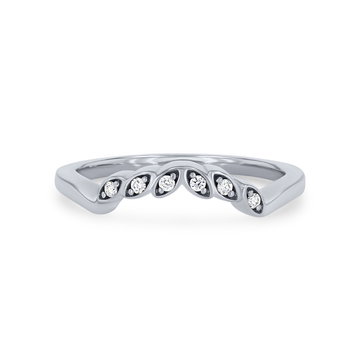 Artcarved Floral Curved Wedding Band In Platinum