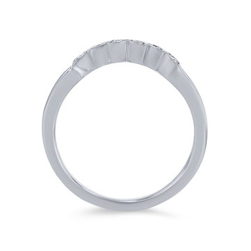 Artcarved Floral Curved Wedding Band In Platinum