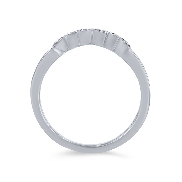 Artcarved Floral Curved Wedding Band In Platinum
