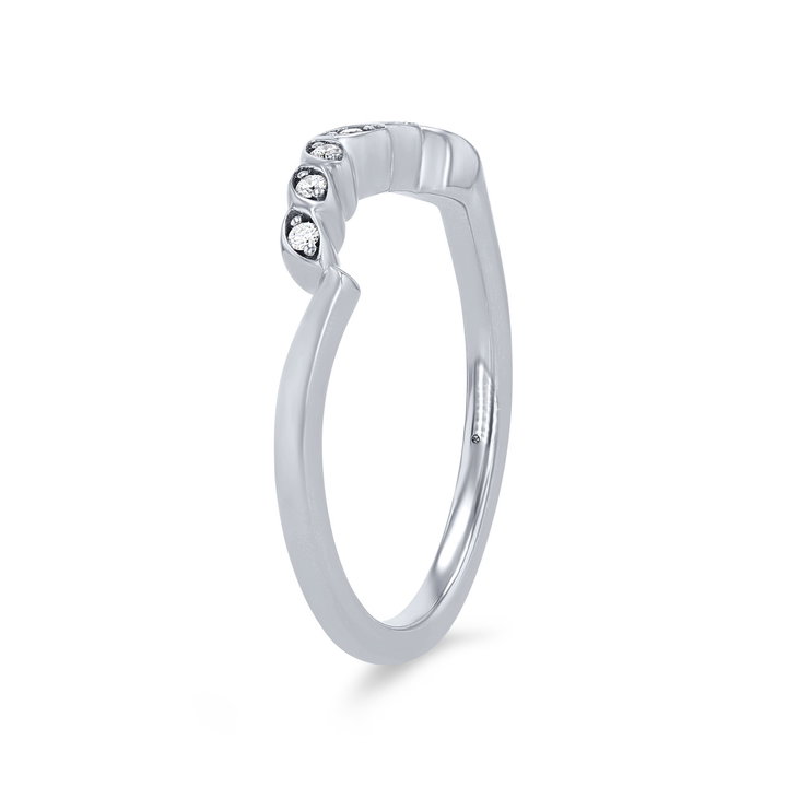 Artcarved Floral Curved Wedding Band In Platinum