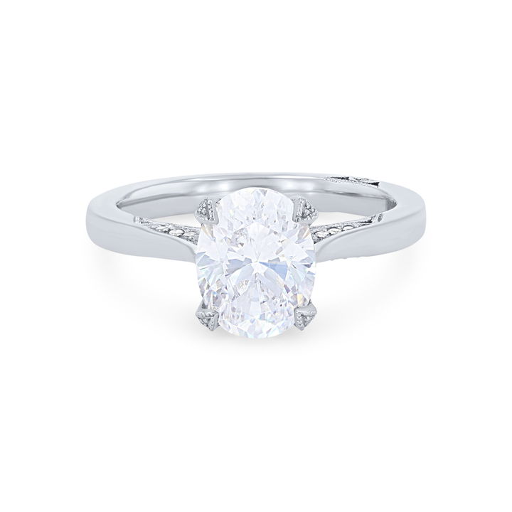 Yellow Gold 18K Tacori RoyalT Solitaire Hidden Halo Engagement Setting