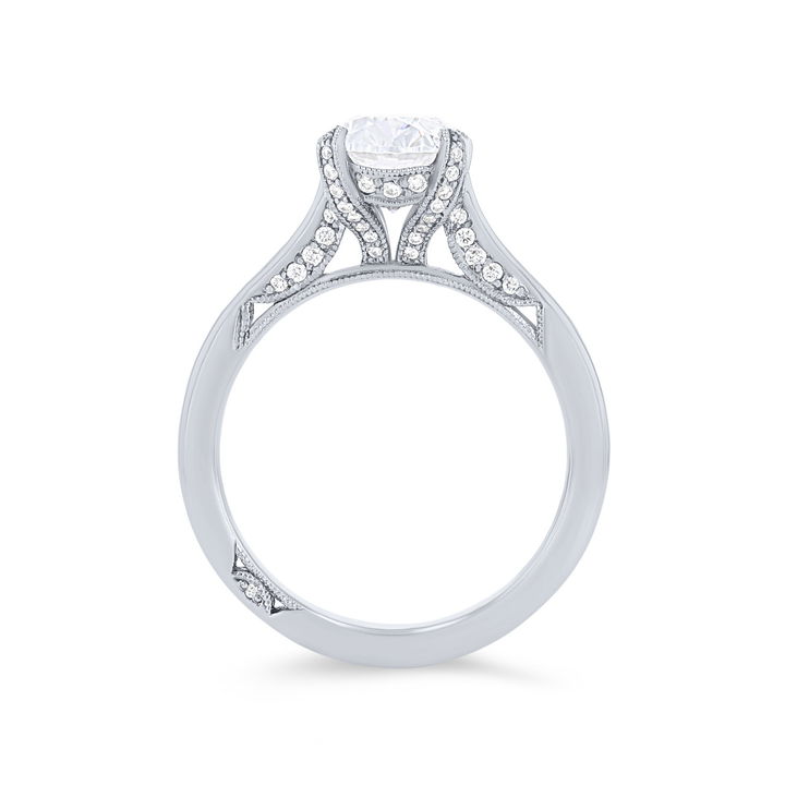 Yellow Gold 18K Tacori RoyalT Solitaire Hidden Halo Engagement Setting