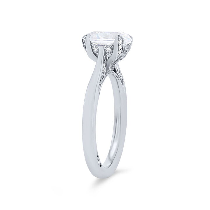 Yellow Gold 18K Tacori RoyalT Solitaire Hidden Halo Engagement Setting