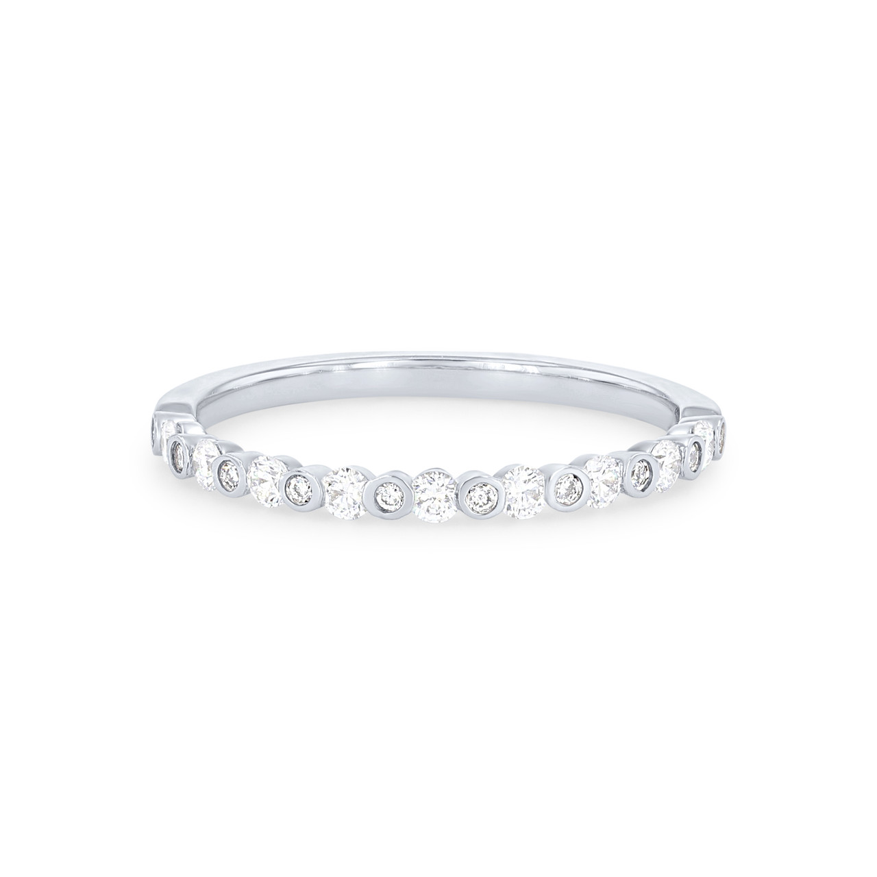 A. Jaffe Alternating Diamond Bezel Wedding Band