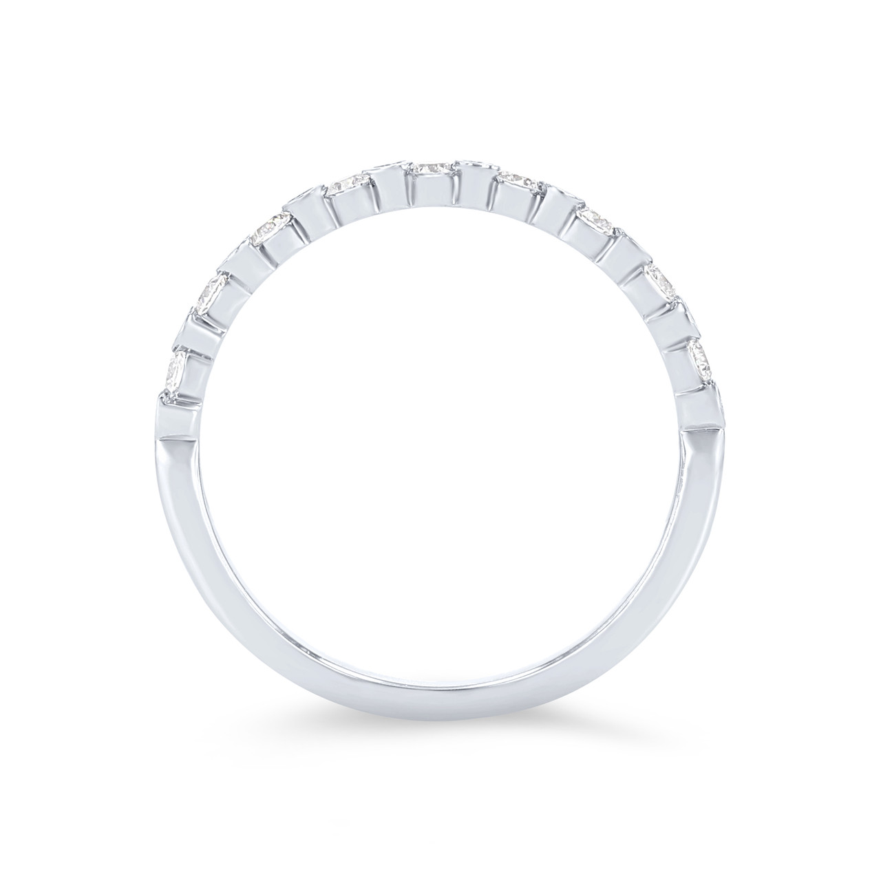 A. Jaffe Alternating Diamond Bezel Wedding Band