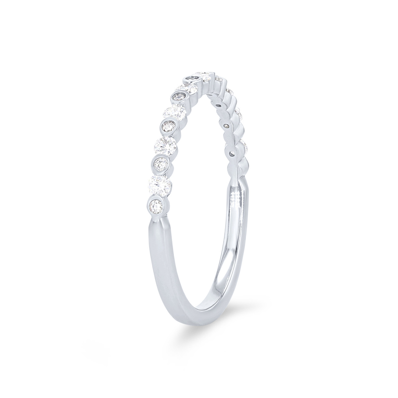 A. Jaffe Alternating Diamond Bezel Wedding Band