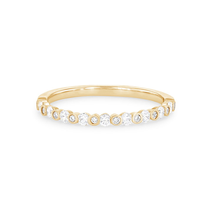 A. Jaffe Alternating Diamond Bezel Wedding Band In Yellow Gold 14K