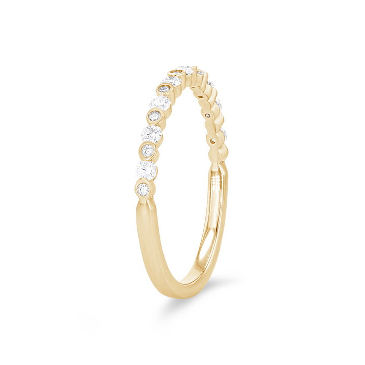 A. Jaffe Alternating Diamond Bezel Wedding Band In Yellow Gold 14K