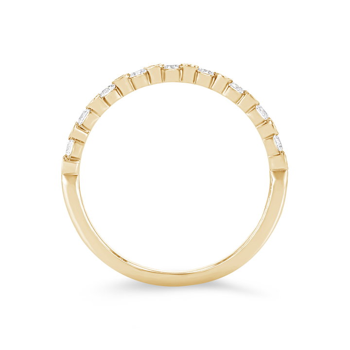 A. Jaffe Alternating Diamond Bezel Wedding Band In Yellow Gold 14K
