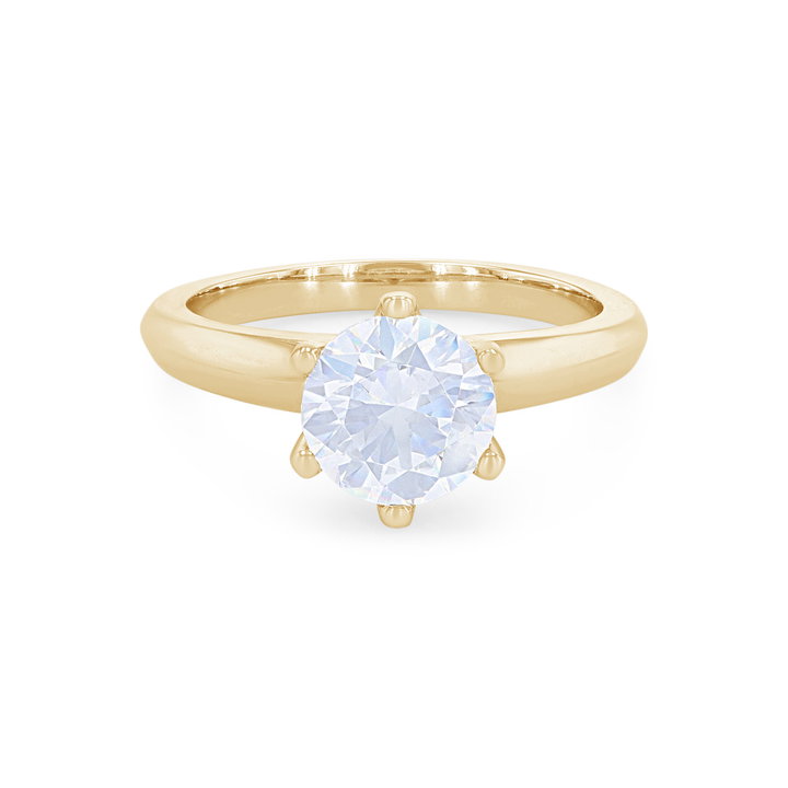 A. Jaffe Solitaire Six Prong Wide Tapered Engagement Setting In Yellow Gold 14K