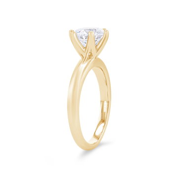 A. Jaffe Solitaire Six Prong Wide Tapered Engagement Setting In Yellow Gold 14K